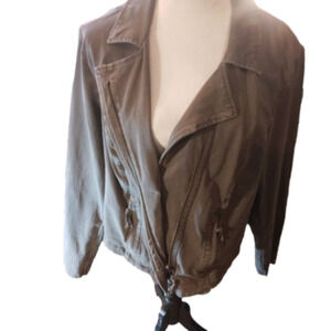 Torrid Matte Brown Zip Front Jacket/Blazer Size 2 or XL
